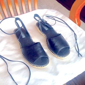 Steve Madden StevenTie up Black Sandals size 8.5